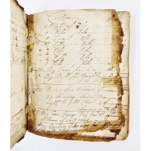 28 - Early to mid 19th century handwritten notebook, containing recipes, articles, i.e. 