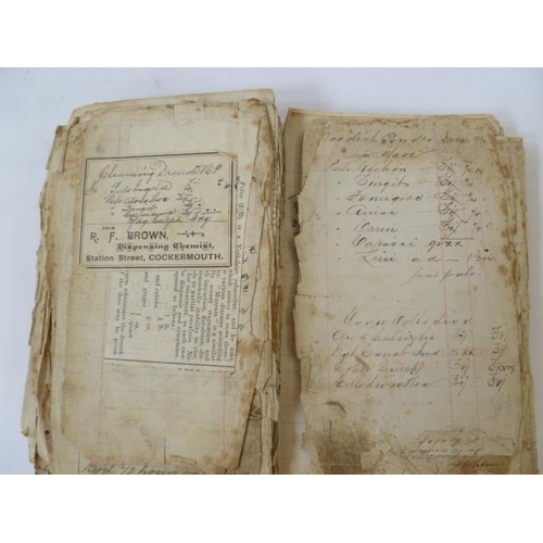 29 - Handwritten notebook, early 20th century, recipes for medicines, powders, tonics, for both human and... 