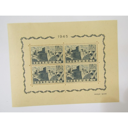 324 - Stamps of Portugal: Three mini-sheets, 1945 Portuguese castles SG MS996a cat £300, 1947 Regional cos... 