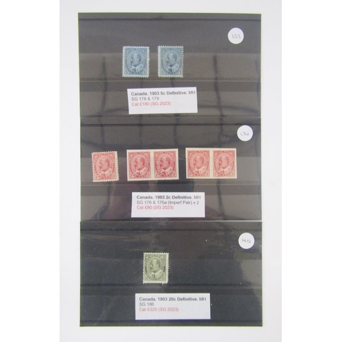 330 - Canada Stamps: KEVII mint definitive issues to 20c including 2c imperforate pairs, SG 177a, total SG... 