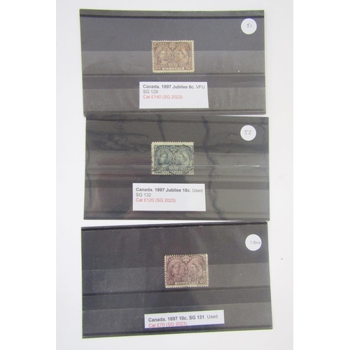 335 - Canada Stamps: QV issues including used Colony 3d imperforate SG5 and 17c SG 43 with later Dominion ... 