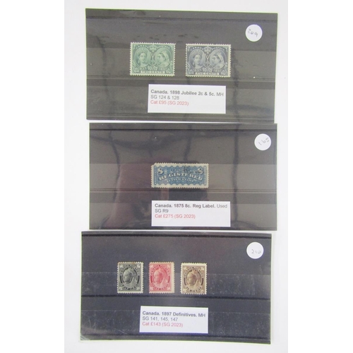 335 - Canada Stamps: QV issues including used Colony 3d imperforate SG5 and 17c SG 43 with later Dominion ... 