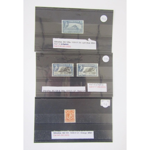 337 - Gibraltar Stamps: QV to QEII definitives on 10 stockcards, mostly mint, to £1 highest values, includ... 