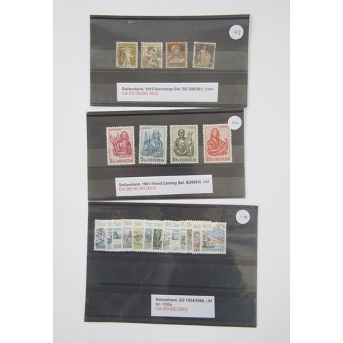 349 - Stamps of Switzerland: Various mint and used issues from 1862 onwards of definitives and commemorati... 