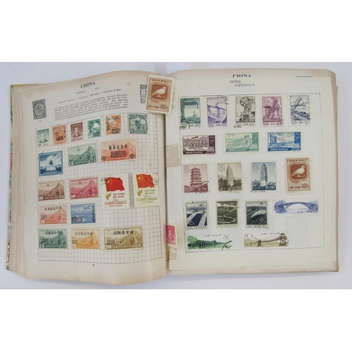 358 - All World: Two albums and small tin of mostly used definitives and commemoratives, some mint from GB... 