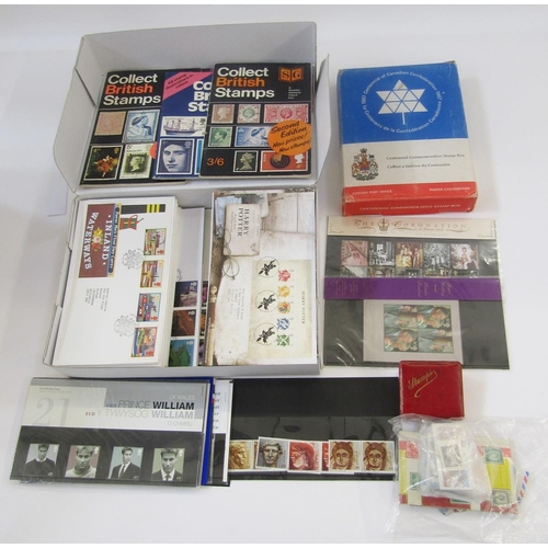 362 - GB & World stamps: Large box including c£50 face value QEII mint GB commemoratives and 100+ purposed... 