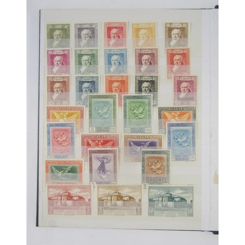 374 - Stamps of Spain: Two small stockbooks mint and used, from first 1850 issue to 1938 including definit... 