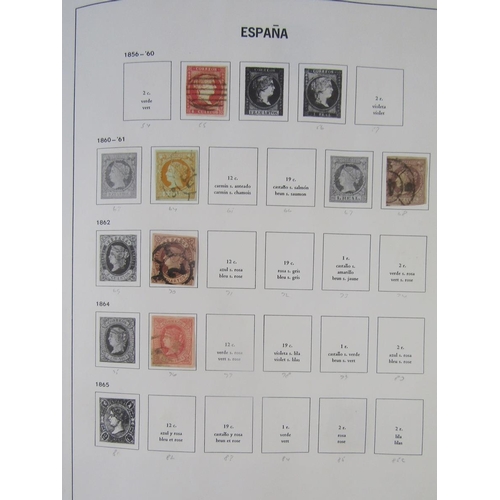 375 - Stamps of Spain: Large box of 4 bespoke DAVO albums of mostly used from first 1850 definitive on. Ea... 