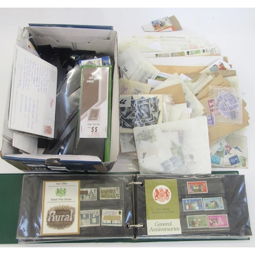 380 - GB Stamps: Small white carton of QV-QEII mint and used definitives, commemoratives, officials, regio... 