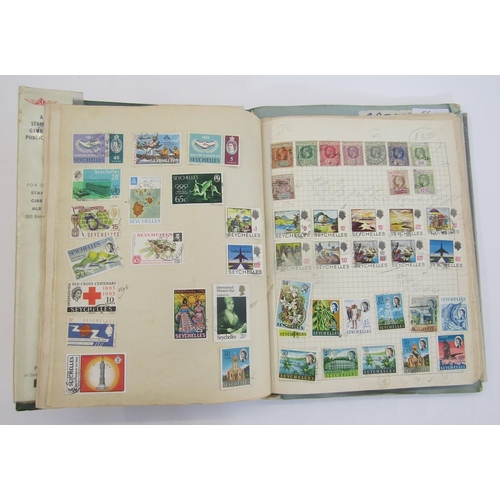 381 - World Stamps: Swiftsure album with 2 Zanzibar covers of 1964 used sets complete. In muddled order wi... 