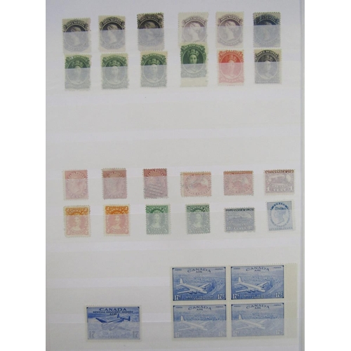 387 - Canada stamps: QV-QEII issues in album, stockbook, and sleeve of definitives, commemoratives, offici... 