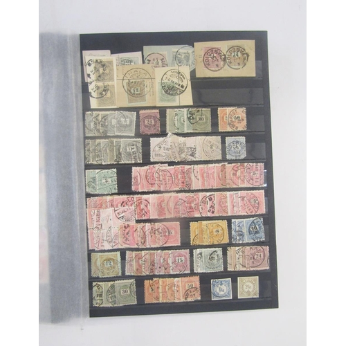 393 - Hungary stamps: Box of 5 large stock books of mint and used issues from 1868 1kr blue journal to mod... 