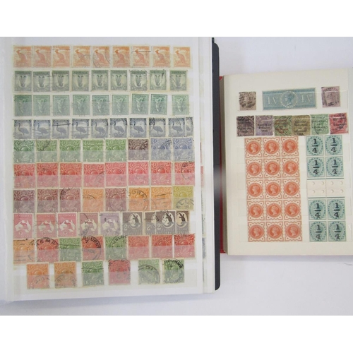 394 - GB & British Empire/Commonwealth Stamps: Box of 3 large +2 small stock books of mint & used QV-QEII ... 