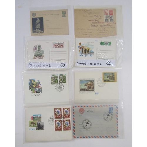 403 - Russia Stamps: Two boxes of over 400 definitive, commemorative, local and pre-paid covers and cards ... 