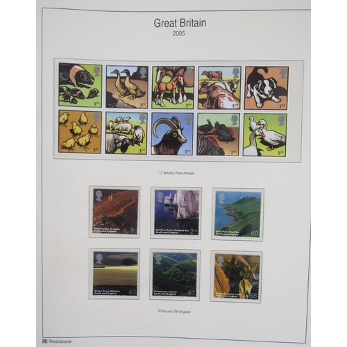 412 - GB and Br Empire/Commonwealth stamps: Two-box collection of 5 Westminster purposed albums in sleeves... 