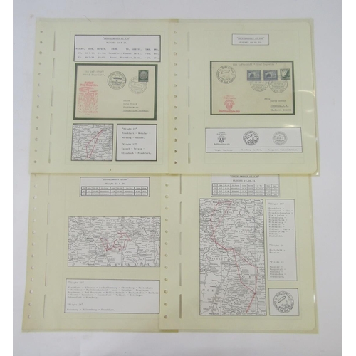 415 - German Stamps: Nine Graf Zeppelin LZ130 covers/cards from 1937-39, 4 written-up with flight paths an... 