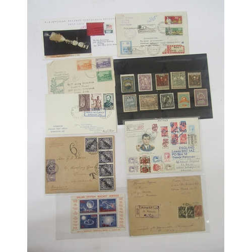 416 - World Stamps: Box, tin and album pages of mainly mint and used definitives and commemoratives on cov... 