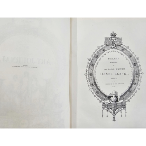 53 - Ten bound volumes of the Art Journal 1849, 50, 51, 52, 53, 54, 55, 56, 57 and 58, half calf over mar... 