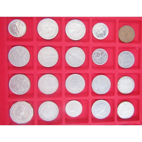 239 - Numismatic Travel Case, with 6 red trays, most trays containing world and British coins of all denom... 