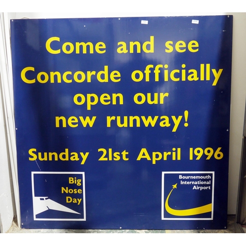 132 - Concorde interest - two large plastic advertising signs for Bournemouth International Airport ' Big ... 