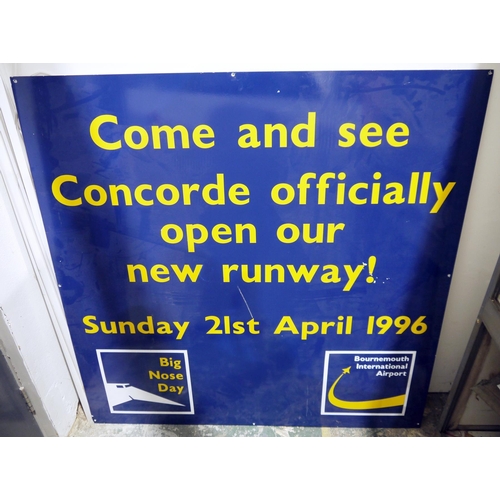 132 - Concorde interest - two large plastic advertising signs for Bournemouth International Airport ' Big ... 