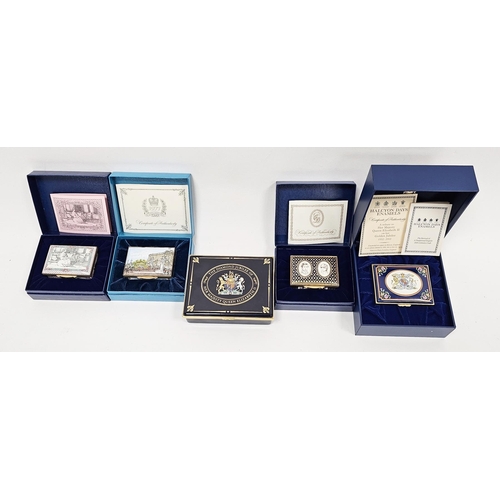 166 - Five Halcyon Days commemorative enamel boxes including Her Majesty the Queen on her Diamond Jubilee,... 