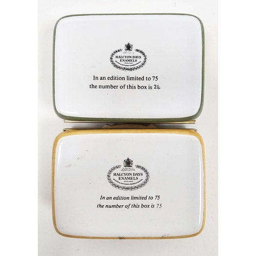 173 - Four Halcyon Days limited edition enamel boxes, all lids decorated with famous paintings including T... 