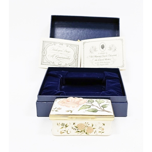 177 - Halcyon Days limited edition enamel musical box commemorating Her Majesty Queen Elizabeth the Queen ... 