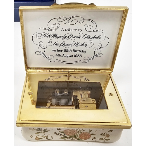 177 - Halcyon Days limited edition enamel musical box commemorating Her Majesty Queen Elizabeth the Queen ... 