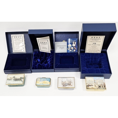 178 - Four Halcyon Days enamel boxes, including Venice the Bridge of Sighs by JMW Turner, no.125 of 150, w... 