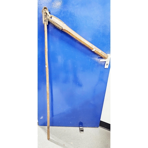 211A - Antique wooden corn grain threshing flail, approximately 210cm