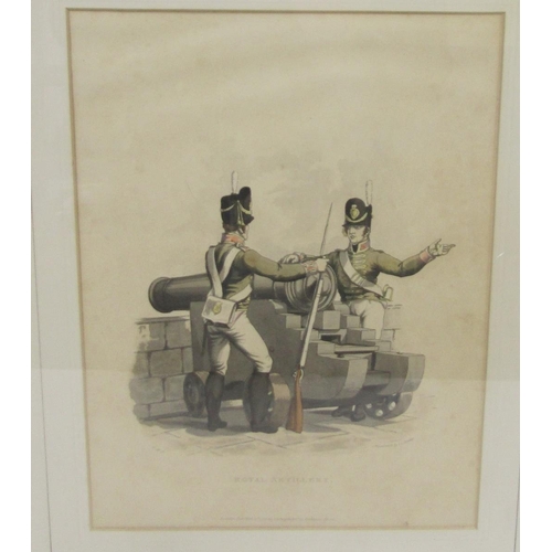 257 - Charles Hamilton Smith, early 19th century aquatint depicting two Royal Artillery soldiers published... 