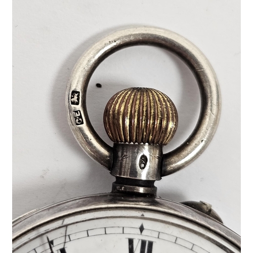 278 - Early 20th century silver-cased open-faced pocket watch, the enamel dial with roman numerals denotin... 