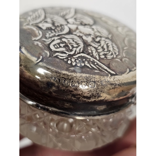 294 - Victorian silver perfume bottle case, Chester 1900, James Deakin & Sons, the hinged lid and hinged s... 