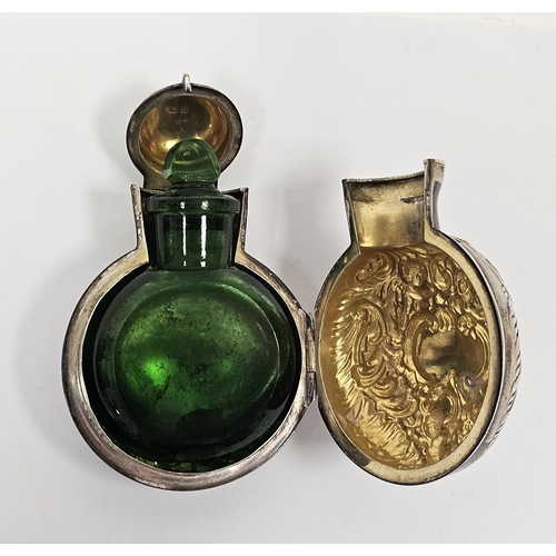 294 - Victorian silver perfume bottle case, Chester 1900, James Deakin & Sons, the hinged lid and hinged s... 