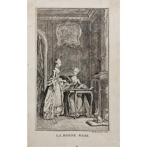 315 - Four framed  18th century French engravings, titled 'La Bonne Mere', 'Annete et Lubin', after de Bou... 