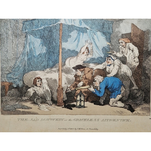 341 - After Thomas Rowlandson (1756-1827)
 Hand-coloured etching
 Four etched caricatures with contemporar... 