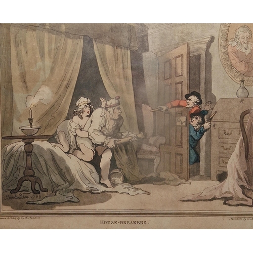 341 - After Thomas Rowlandson (1756-1827)
 Hand-coloured etching
 Four etched caricatures with contemporar... 