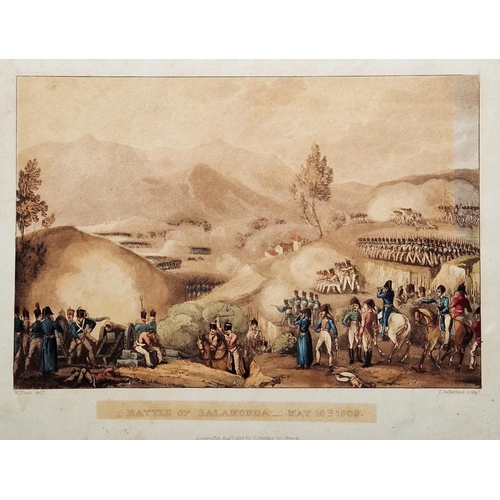 345 - A collection of 19th century military lithographs, engravings and aquatints to include Thomas Suther... 