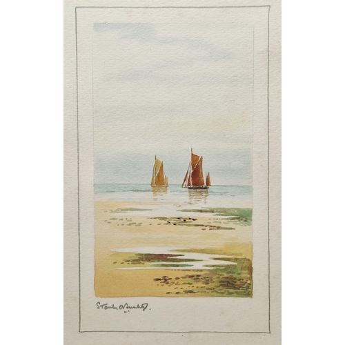 352A - Stanley A Burchett (XX)
 Set of three watercolour drawings 
 Coastal and river scenes, signed in pen... 