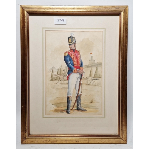 353 - Attributed to Peter Harris MBE (1934-2009)
 Watercolour
 Study of a major in the Royal Artillery 181... 