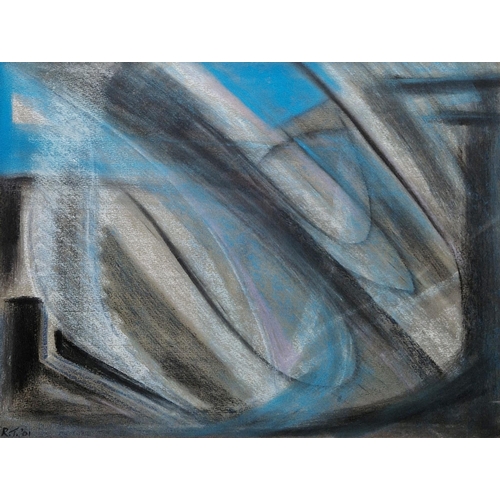 357 - Richard Turner (20th century)
 Pastel on paper
 Two abstract pastel drawings 'Jazz Pastel I - Crepus... 