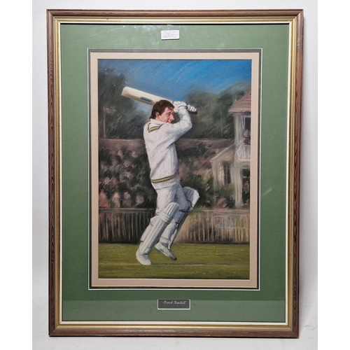 358 - Robin Wheeldon (b.1945)
 Pastel on paper
 Study of cricketer Derek Randall, signed and dated 1979 lo... 