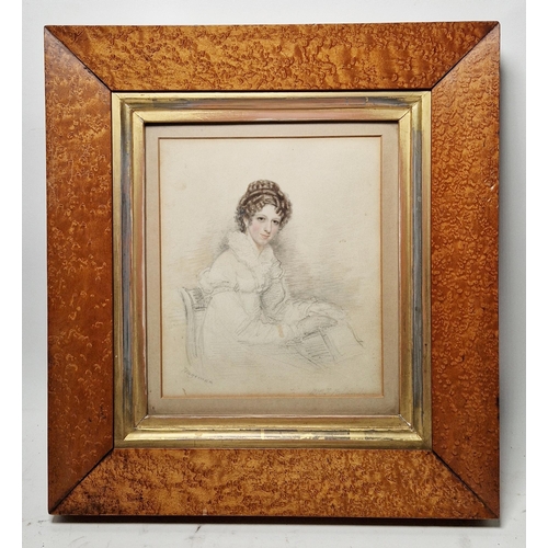 367 - Thomas Charles Wageman (1787-1863)
 Pencil and watercolour
 Portrait of Charlotte Hind (1799-1829), ... 