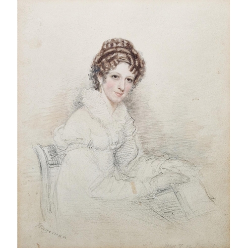 367 - Thomas Charles Wageman (1787-1863)
 Pencil and watercolour
 Portrait of Charlotte Hind (1799-1829), ... 