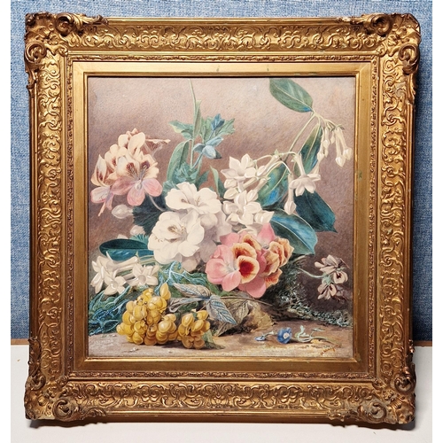 371 - Mary Margetts (1841-1886)
 Watercolour on paper
 Still life of flowers, signed lower right, framed a... 