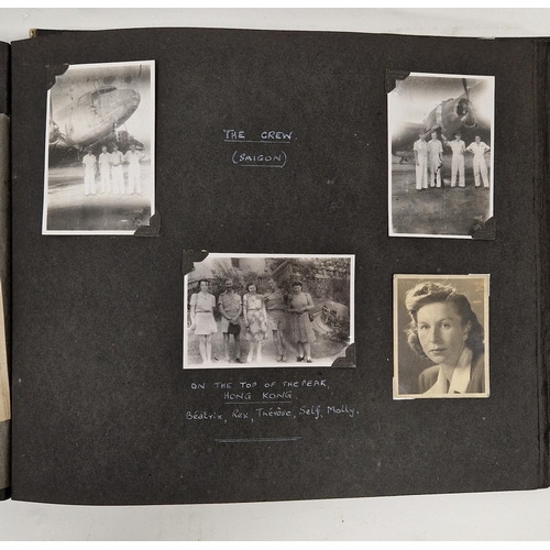 181 - 1940's photograph album containing black and white,  mainly foreign scene, photographs, including th... 