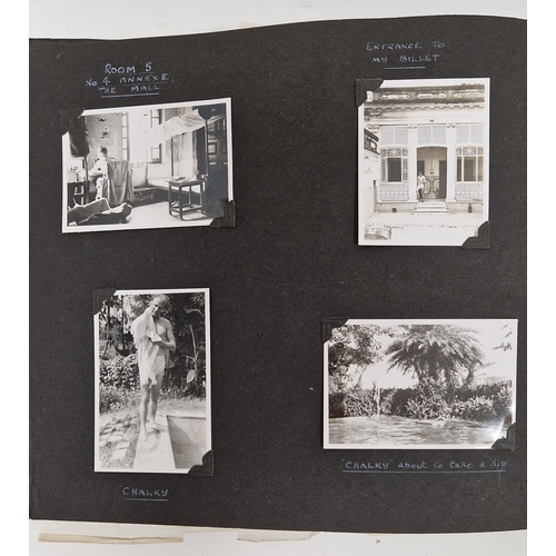 181 - 1940's photograph album containing black and white,  mainly foreign scene, photographs, including th... 