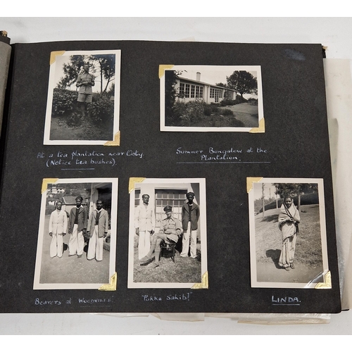 181 - 1940's photograph album containing black and white,  mainly foreign scene, photographs, including th... 