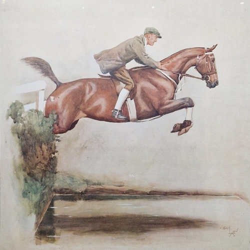 306 - After Cecil Aldin (1870-1935)
 Print, The Show Jumpers, The Water Jump, published by Lawrence & Jell... 